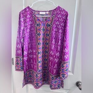 Belle by Kim Gravel Vibrant Purple and Blue Tunic